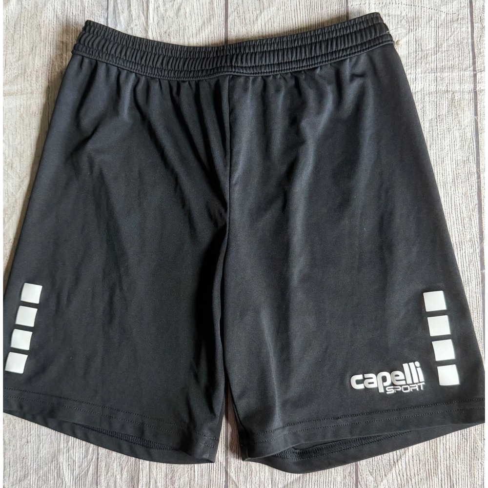 Capelli Sport Kids Black CS-Dry Athletic Soccer Shorts Elastic Waist Size Large